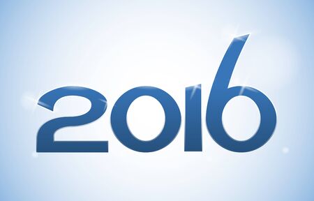 Vector 2016 New Year text in blue and white winter colorsのイラスト素材
