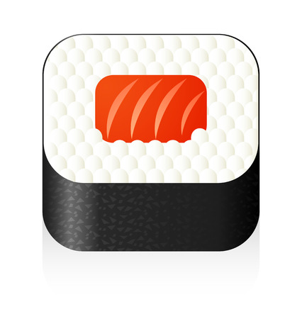 Vector square Japanese sushi iconのイラスト素材