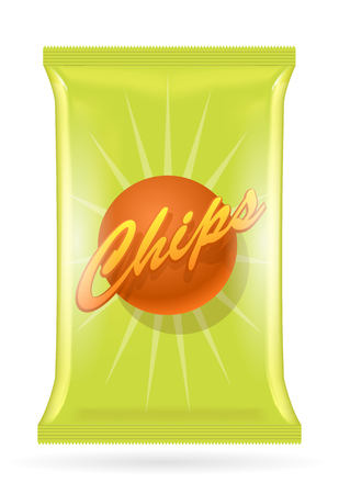Vector potato chips bag, isolated on white background, eps10のイラスト素材