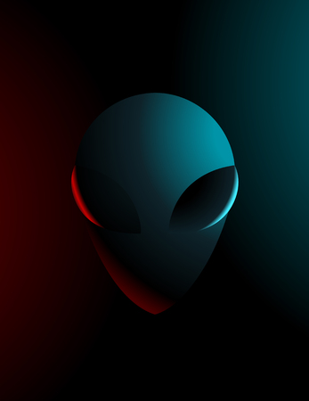 Vector simple illustration of an alien in dark colors