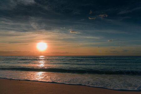 Dawn in the Caribbean Sea morningの写真素材