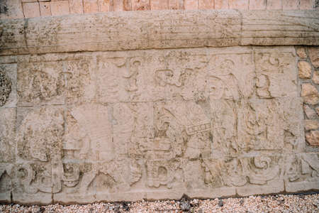 Ruins of the ancient Mayan civilization in Chichen Itza.の写真素材