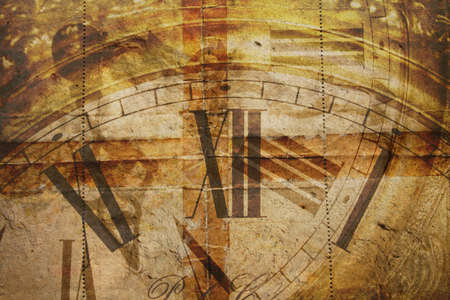 Montage of vintage clock facesの写真素材