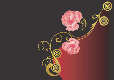 Illustration of a decorative background with rosesのイラスト素材