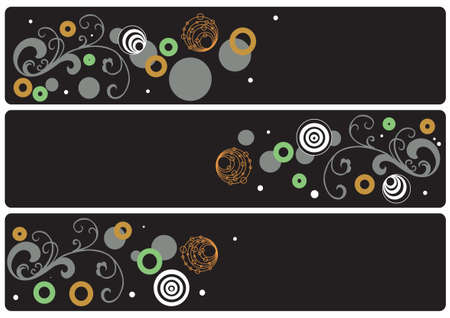 Set of three decorative bannersのイラスト素材