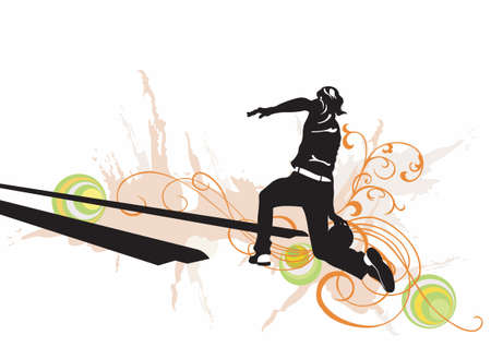 Illustration of a man playing bowlingのイラスト素材