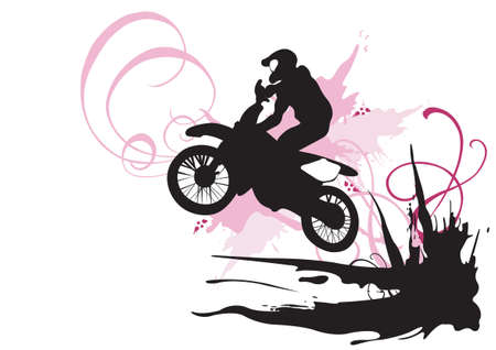 Illustration of a motocross riderのイラスト素材