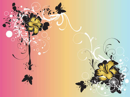 Grungy illustration of a floral backgroundのイラスト素材