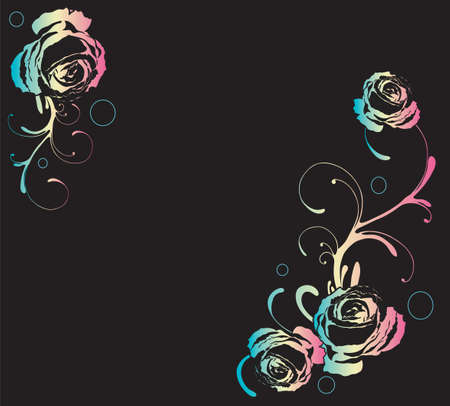 Illustration of a decorative background with rosesのイラスト素材