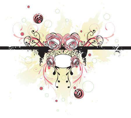 Illustration of a decorative background with rosesのイラスト素材