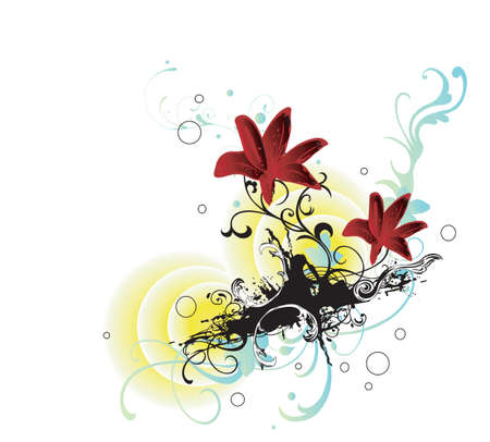 Illustration of a floral backgroundのイラスト素材