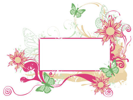 Illustration of a floral frameのイラスト素材