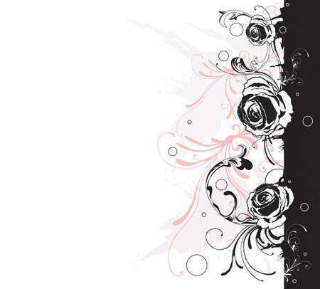 Illustration of roses and decorative patternsのイラスト素材