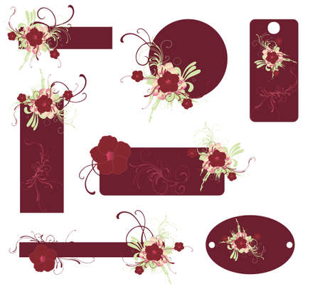 Set of decorative frames with floral patternsのイラスト素材