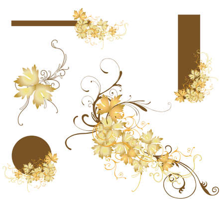 Set of design elements and decorative framesのイラスト素材