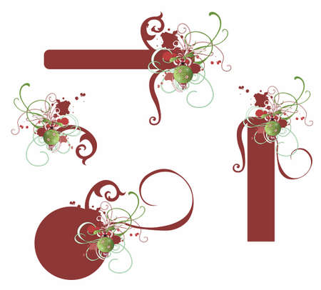 Set of Christmas design elementsのイラスト素材