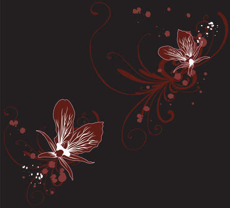 Illustration of orchids and grungy patternsのイラスト素材