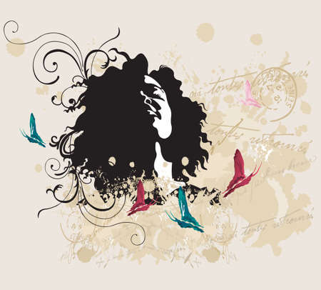 Illustration of a woman's faceのイラスト素材