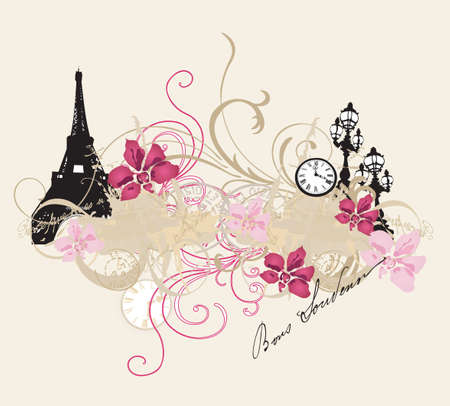 Illustration of the Eiffel Tower のイラスト素材