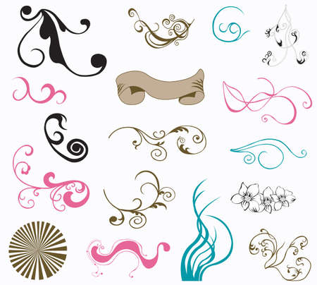 Set of retro design elements のイラスト素材