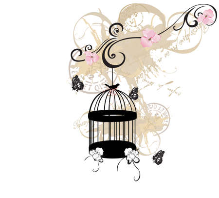 Illustration of a birdcageのイラスト素材