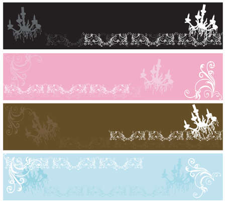 Set of retro decorative banners のイラスト素材