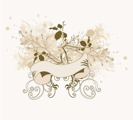 Illustration of a retro bannerのイラスト素材