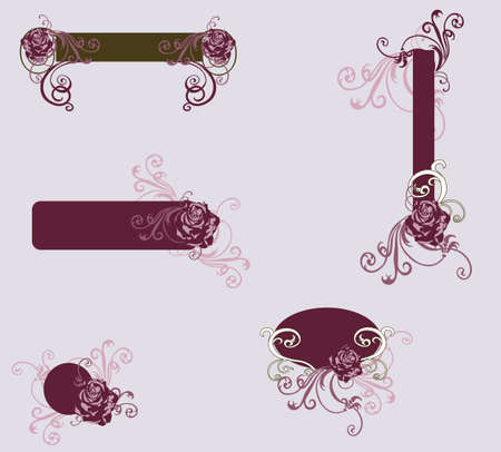 Set of decorative frames with rosesのイラスト素材