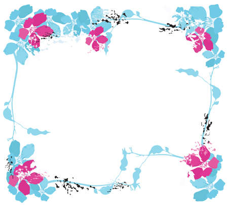 Illustration of a floral frameのイラスト素材