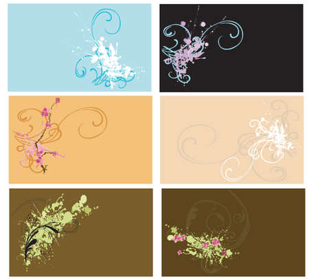 Set of business cards with grungy patternsのイラスト素材