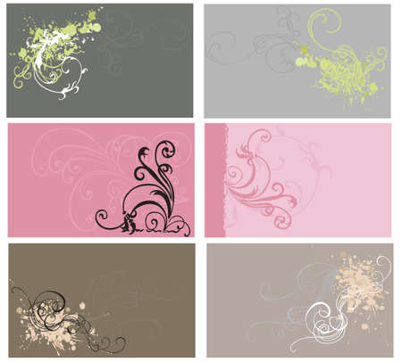 Set of business cards with grungy patternsのイラスト素材