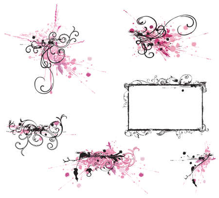 Set of retro design elementsのイラスト素材