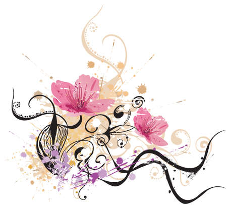 Illustration of a floral backgroundのイラスト素材