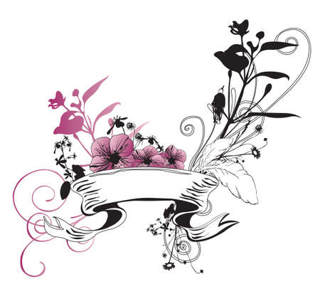 Illustration of a retro bannerのイラスト素材