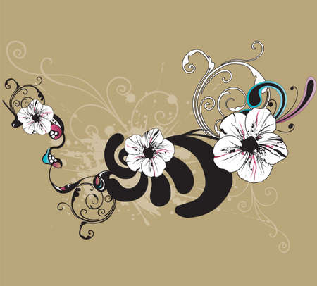 Illustration of a floral backgroundのイラスト素材