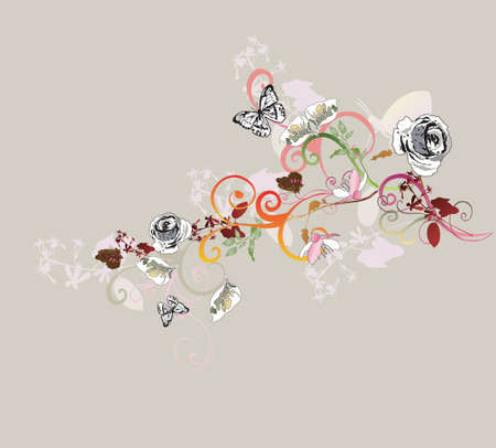 Illustration of a floral backgroundのイラスト素材