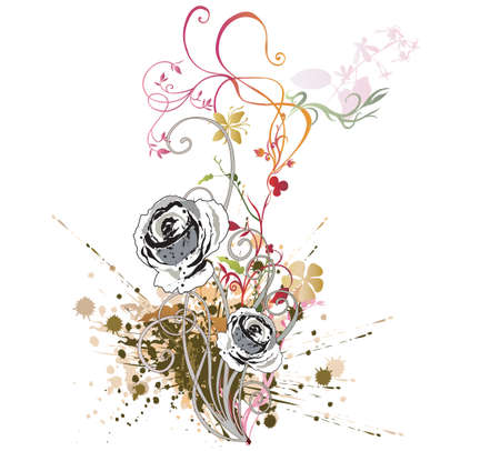 Illustration of a floral backgroundのイラスト素材