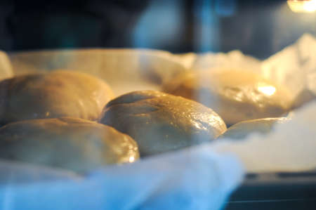 Preparation of dough, baking, food.