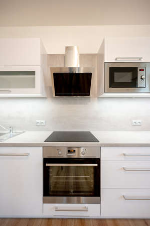 New kitchen cornet in flat appartment. Modern interior.の写真素材