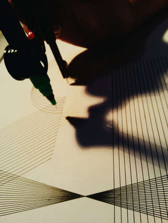 line drawing on paperの写真素材