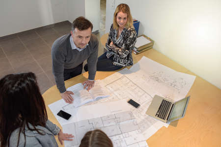 Team of architects working together on a new construction project
