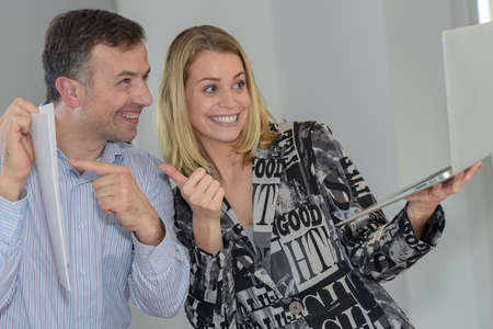 congratulation after the signature of a new marketの写真素材