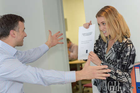 congratulation after the signature of a new marketの写真素材