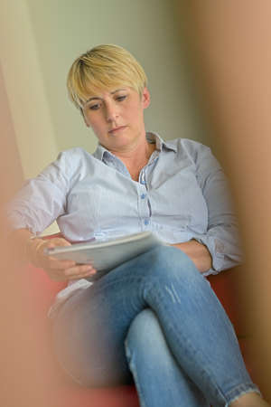 portrait of a businesswoman who studying a new project for a client