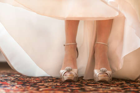 beautifulst white shoes from brideの写真素材
