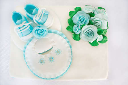 detail of cake for the baptismの写真素材