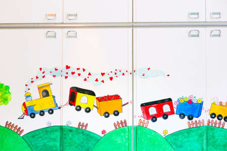 baby wardrobe painted by handの写真素材