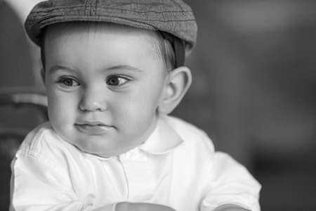 portrait baby while it plays in the open airの写真素材