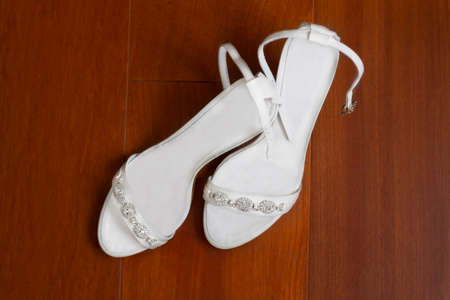 bride shoes for wedding dayの写真素材