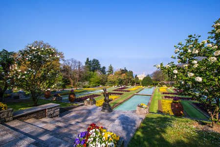 garden of Villa Taranto in Italyの写真素材